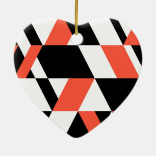 Décoration En Céramique Red-black, modern, trendy, urban geometric design