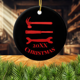 Décoration En Céramique Red Carpenters Tools 2022 Noël