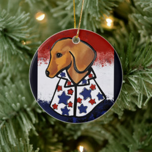 Décoration En Céramique Red Dachshund