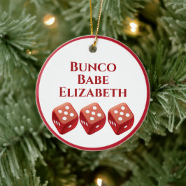 Décoration En Céramique Red Dice Bunco Noël