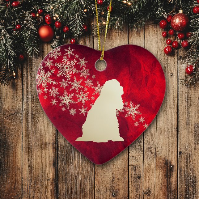 Décoration En Céramique Red Gold Snowflake American Cocker Spaniel (Créateur téléchargé)