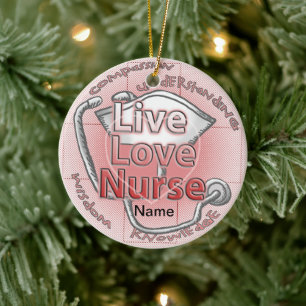 Décoration En Céramique Red Live Love Nurse
