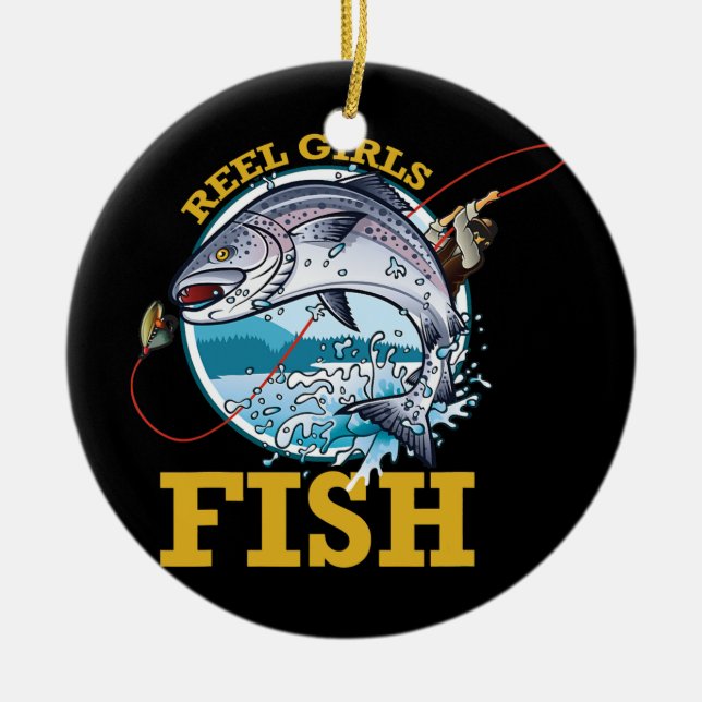 Décoration En Céramique Reel Girls Fish Girls Fishing (Devant)
