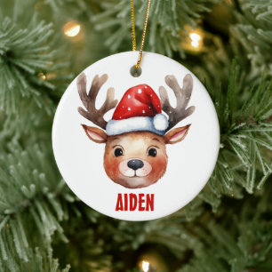 Décoration En Céramique Reindeer Visage Personnalisé Enfants Mug