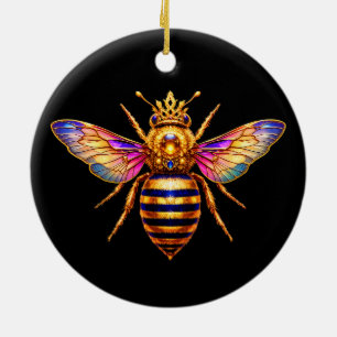 Décoration En Céramique Reine Abeille Avec Couronne