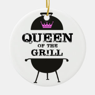 Décoration En Céramique Reine Du Grill, Couronne Rose Noire