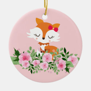 Décoration En Céramique renard des bois, renard mignon