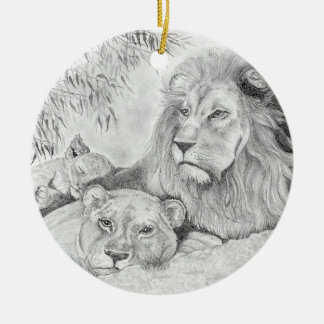Décoration En Céramique Repose de la famille Lion