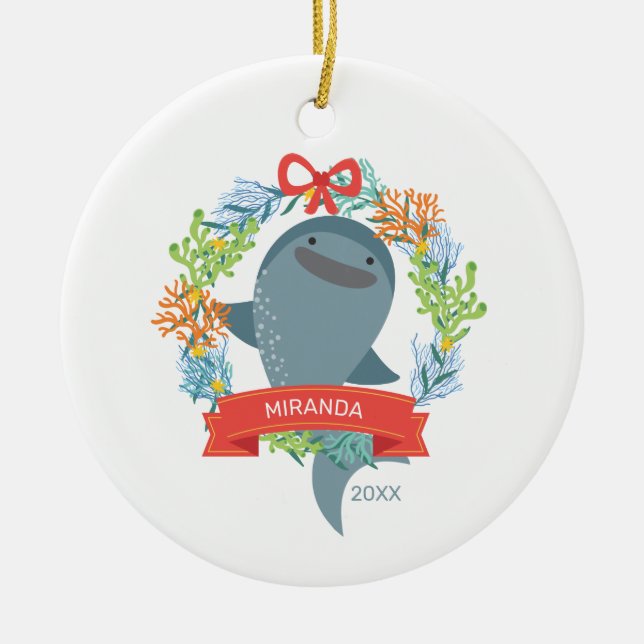 Décoration En Céramique Requin de baleine amusant (Devant)