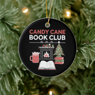 Décoration En Céramique Réserver Sucre de canne de Noël Book Club Bookish