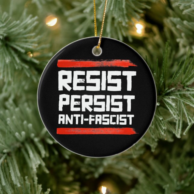 DÉCORATION EN CÉRAMIQUE RÉSISTER À PERSISTER ANTI-FASCISTE (Arbre)