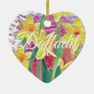 Décoration En Céramique Ressort Fleur Jaune Daffodique et rose Personnalis