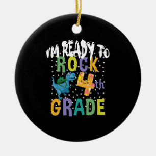 Décoration En Céramique Retour à l'école Je suis prêt à rocker 4e année Di