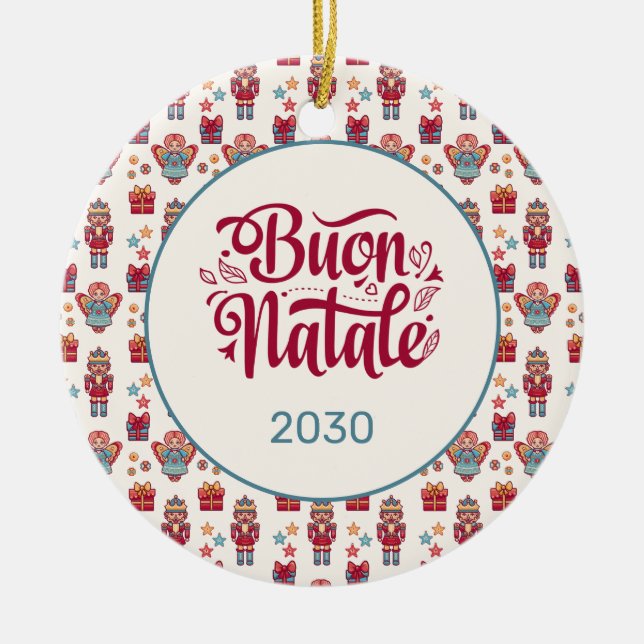 Décoration En Céramique Retro Buon Natale (Devant)