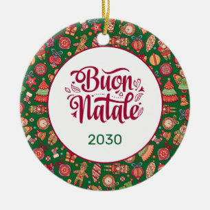 Décoration En Céramique Retro Buon Natale Personnalisé