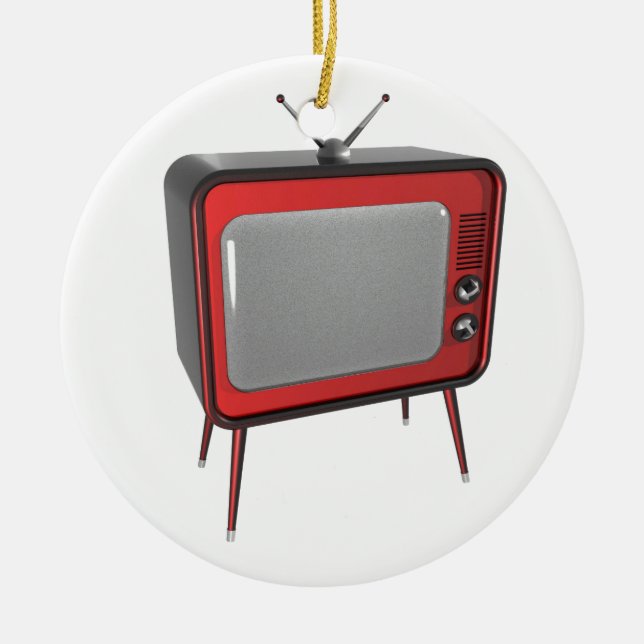 Décoration En Céramique Rétro TV rouge (Devant)