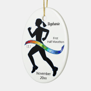 Décoration En Céramique Ribbon à demi-marathon féminin