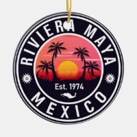 Riviera Maya Mexico Retro Sunset Palm Souvenirs