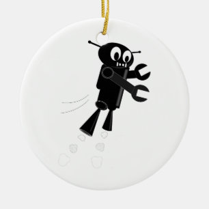 Décoration En Céramique Robot volant noir