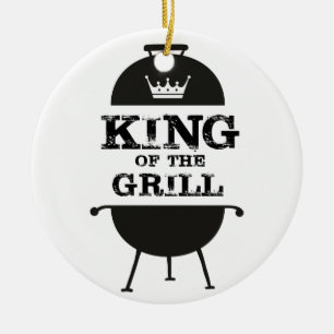 Décoration En Céramique Roi Du Grill, Couronne Blanche Noire