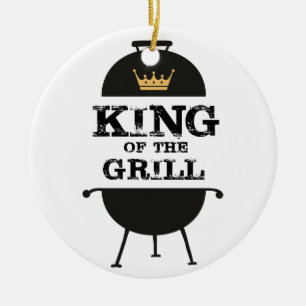 Décoration En Céramique Roi Du Grill, Couronne D'Or Noir