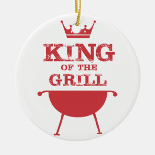 Décoration En Céramique Roi Du Grill, Rouge