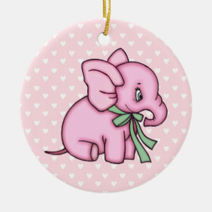 Décoration En Céramique Rose de jouet d'éléphant