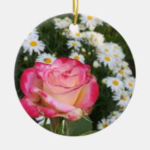 Décoration En Céramique Rose et marguerites