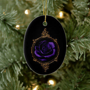 Décoration En Céramique Rose Goth Purple