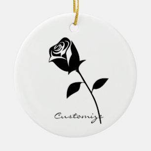 Décoration En Céramique Rose noir Valentine Flower Thunder_Cove