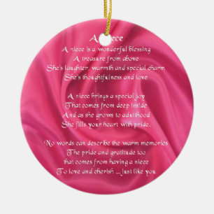 Décoration En Céramique Rose - poème de nièce