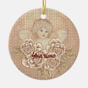 Décoration En Céramique Roses vintages Cherub Angel