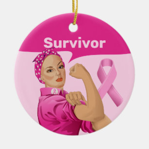 Décoration En Céramique Rosie, Riveter Sensibilisation au cancer du sein