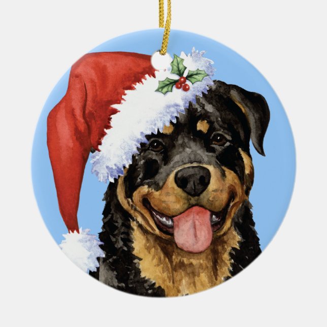 Décoration En Céramique Rottweiler heureux de Howlidays (Devant)