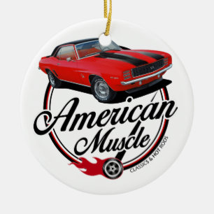 Décoration En Céramique Rouge américain Camaro de muscle