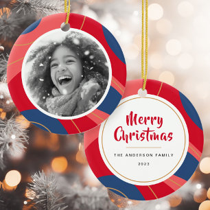 Décoration En Céramique Rouge rose foncé bleu rétro