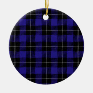 Décoration En Céramique Royal Blue Black Plaid