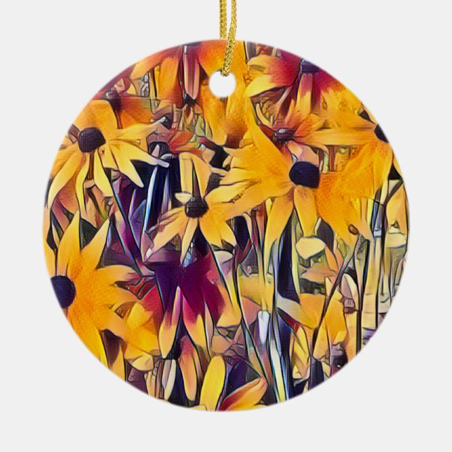 DÉCORATION EN CÉRAMIQUE RUDBECKIAS (Devant)