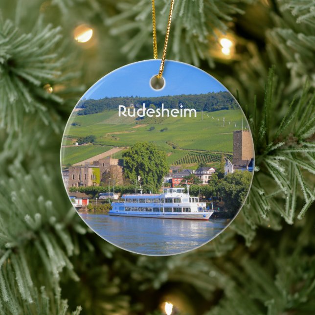 Décoration En Céramique Rudesheim : Bateau de croisière, Allemagne (Arbre)