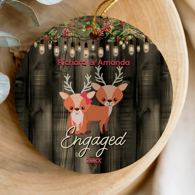 Décoration En Céramique Rustic Country premier fiançailles de Noël (Créateur téléchargé)