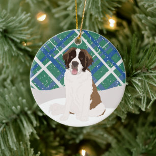 Décoration En Céramique Saint Bernard Noël
