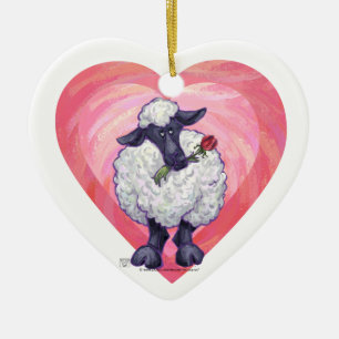 Décoration En Céramique Saint Valentin au mouton