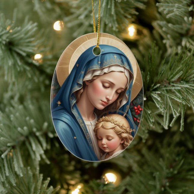 Décoration En Céramique Sainte Vierge Marie Traditionnelle Catholique (Arbre)
