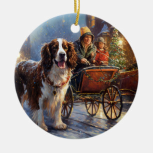 Décoration En Céramique Saison de Noël de l'espagnol Springer anglais