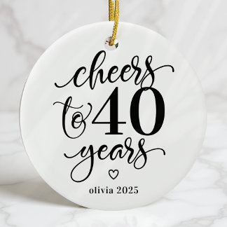 Décoration En Céramique Salutations à 40 ans Jalon Anniversaire