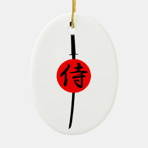 Décoration En Céramique SAMURAI - Épée & Kanji