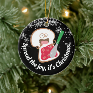 Décoration En Céramique Sandwich à la gelée de joie étalé de Noël personna