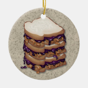 Décoration En Céramique Sandwichs à beurre et à gelée d'arachide
