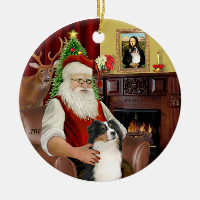 Décoration En Céramique Santa-Aussie Shepherd (Tri 2) (Devant)