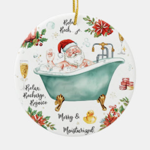 Décoration En Céramique Santa dans le spa de la salle de bain thème de Noë